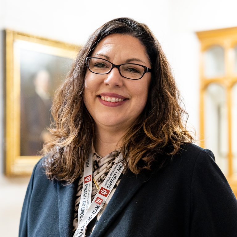 Headshot with lanyard